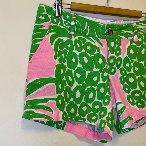 LILLY PULITZER Callahan Pineapple Print Shorts 5” Pink Pout Flamenco Green Sz 6 - Picture 7 of 13